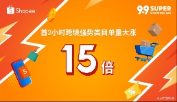 Shopee 9.9超級購物節來襲，首2小時跨境強勢類目單量大漲15倍